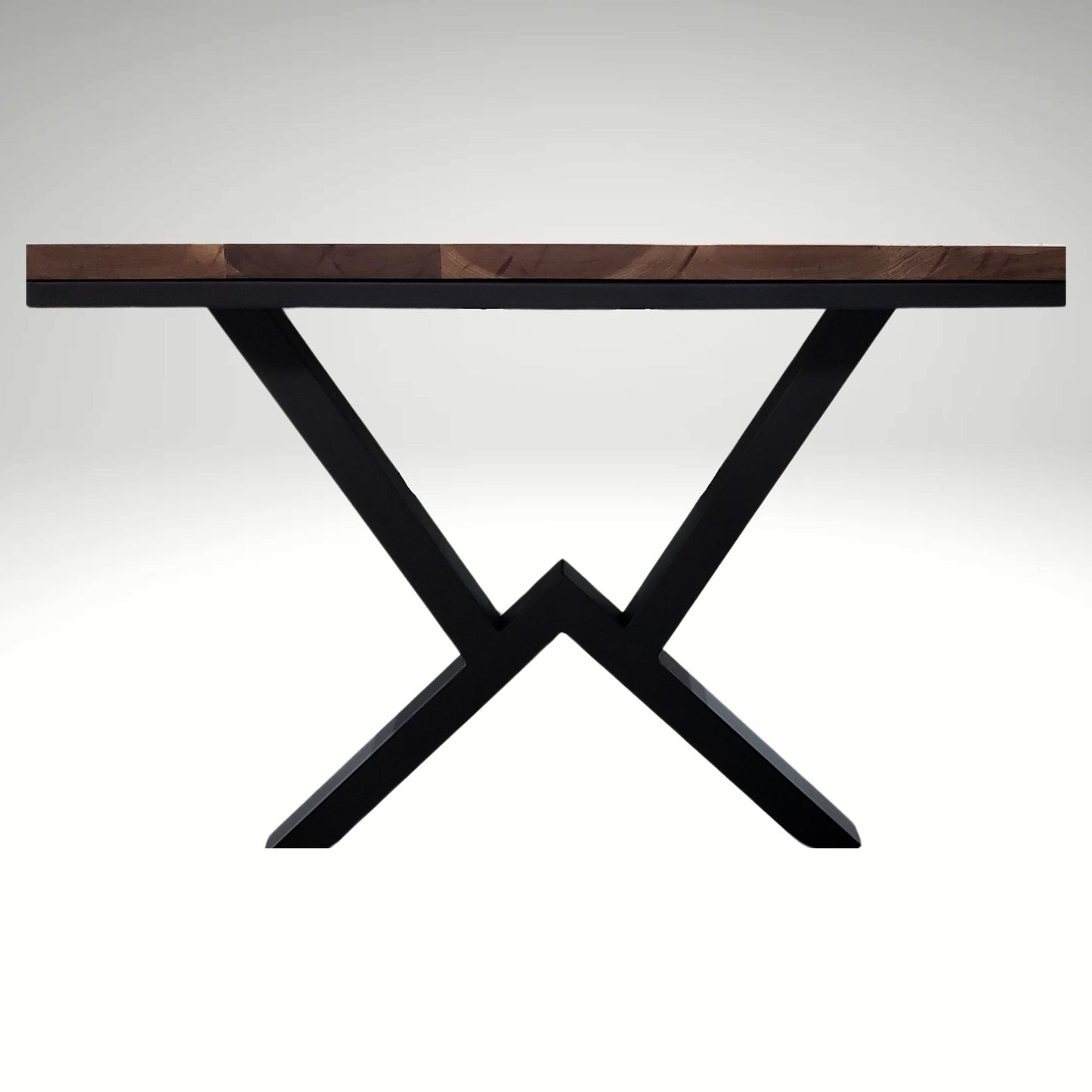 Colorado powder-coated metal base designed for Modern Grain custom hardwood tables. Durable, fully welded, and made for modern spaces.
