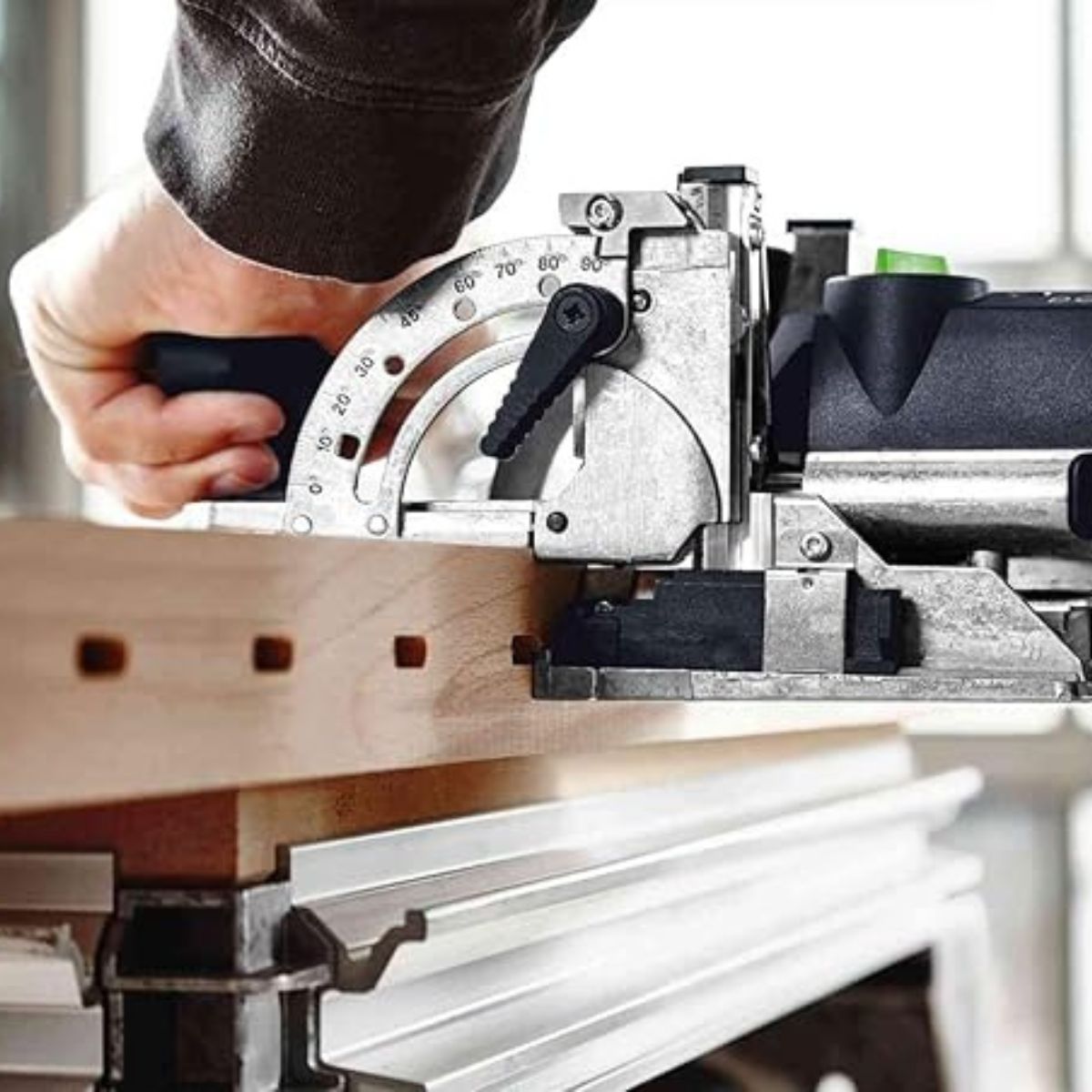 Using the Festool Domino tool to create precise joinery for a custom hardwood table