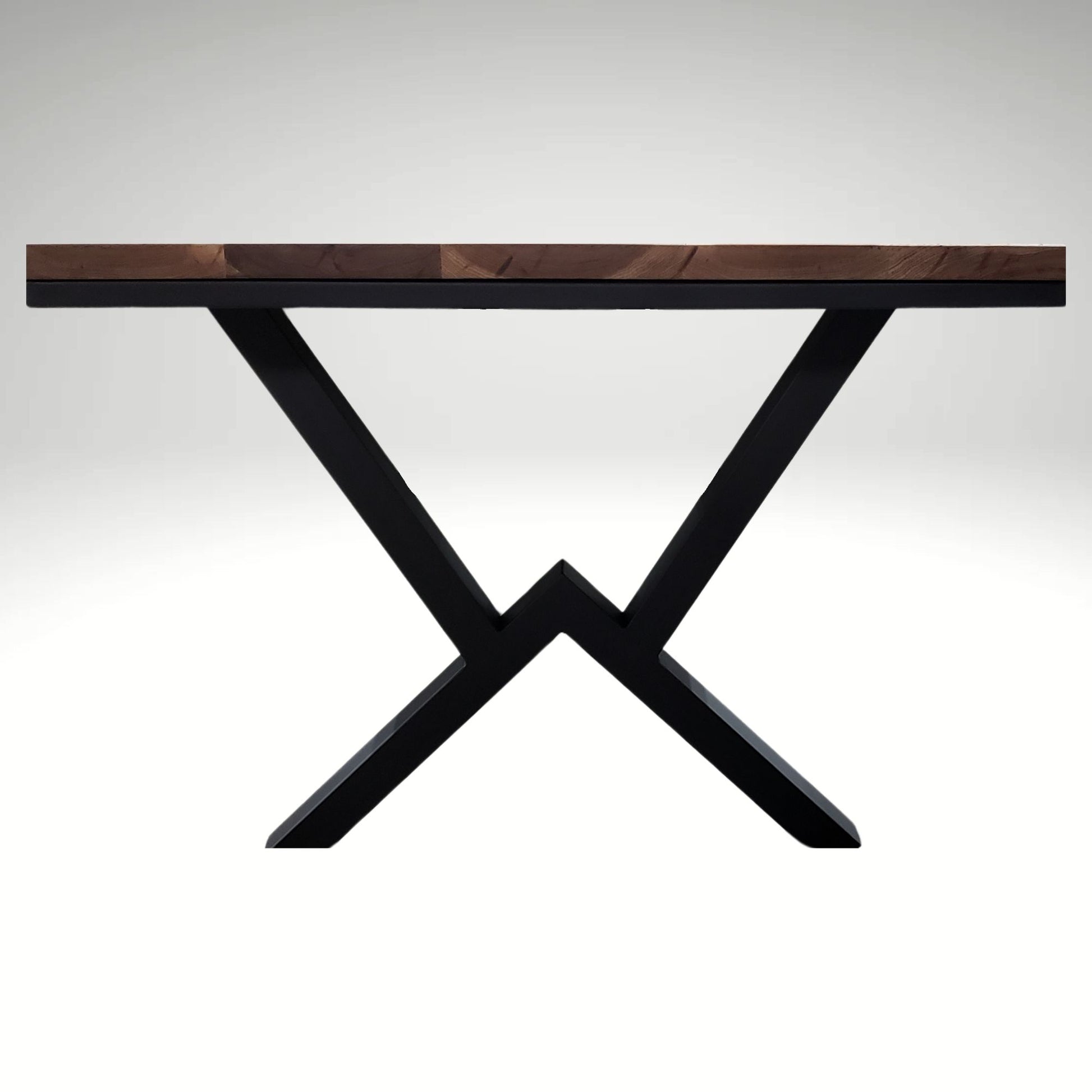 Colorado powder-coated metal base designed for Modern Grain custom hardwood tables. Durable, fully welded, and made for modern spaces.