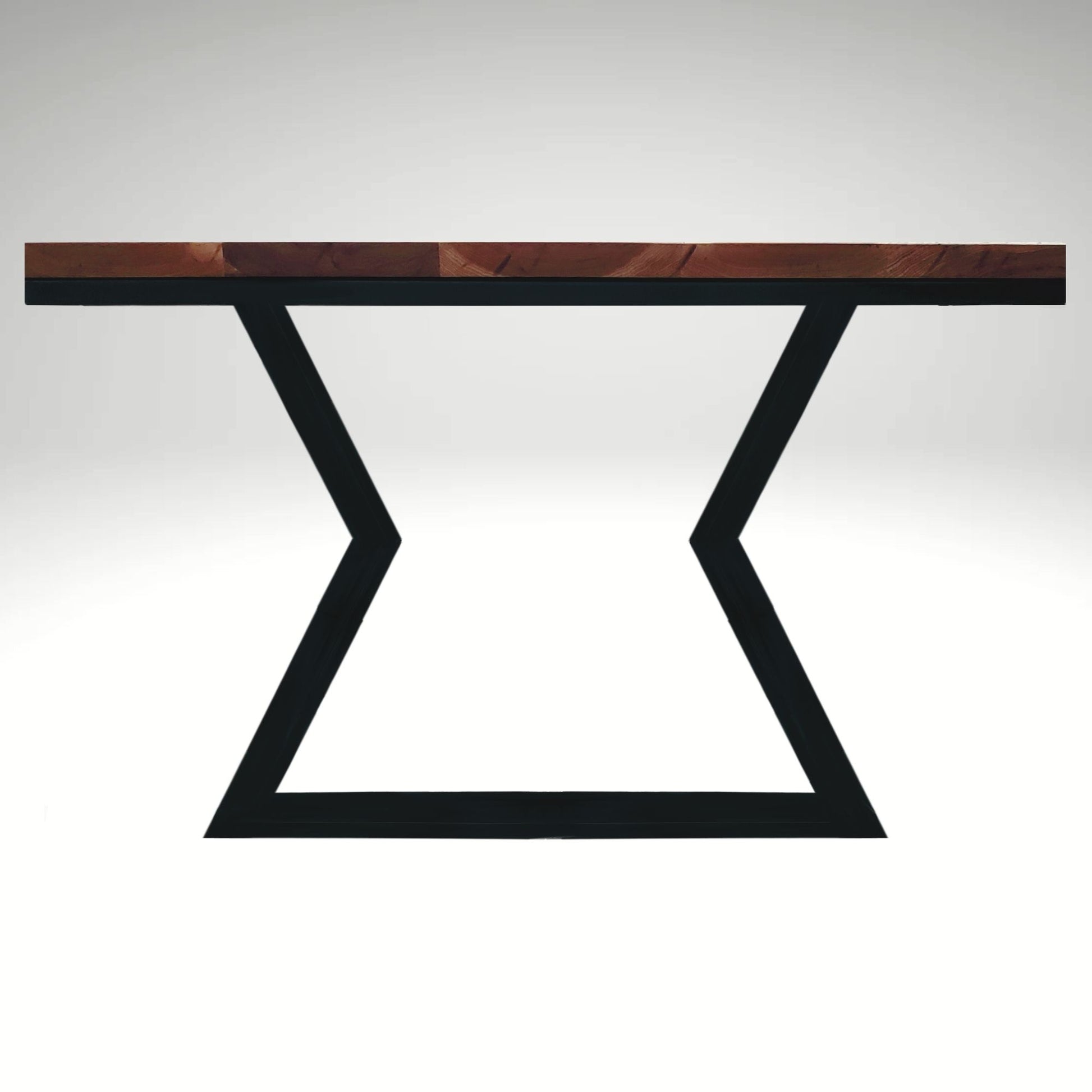 Montana powder-coated metal base designed for Modern Grain custom hardwood tables. Durable, fully welded, and made for modern spaces.
