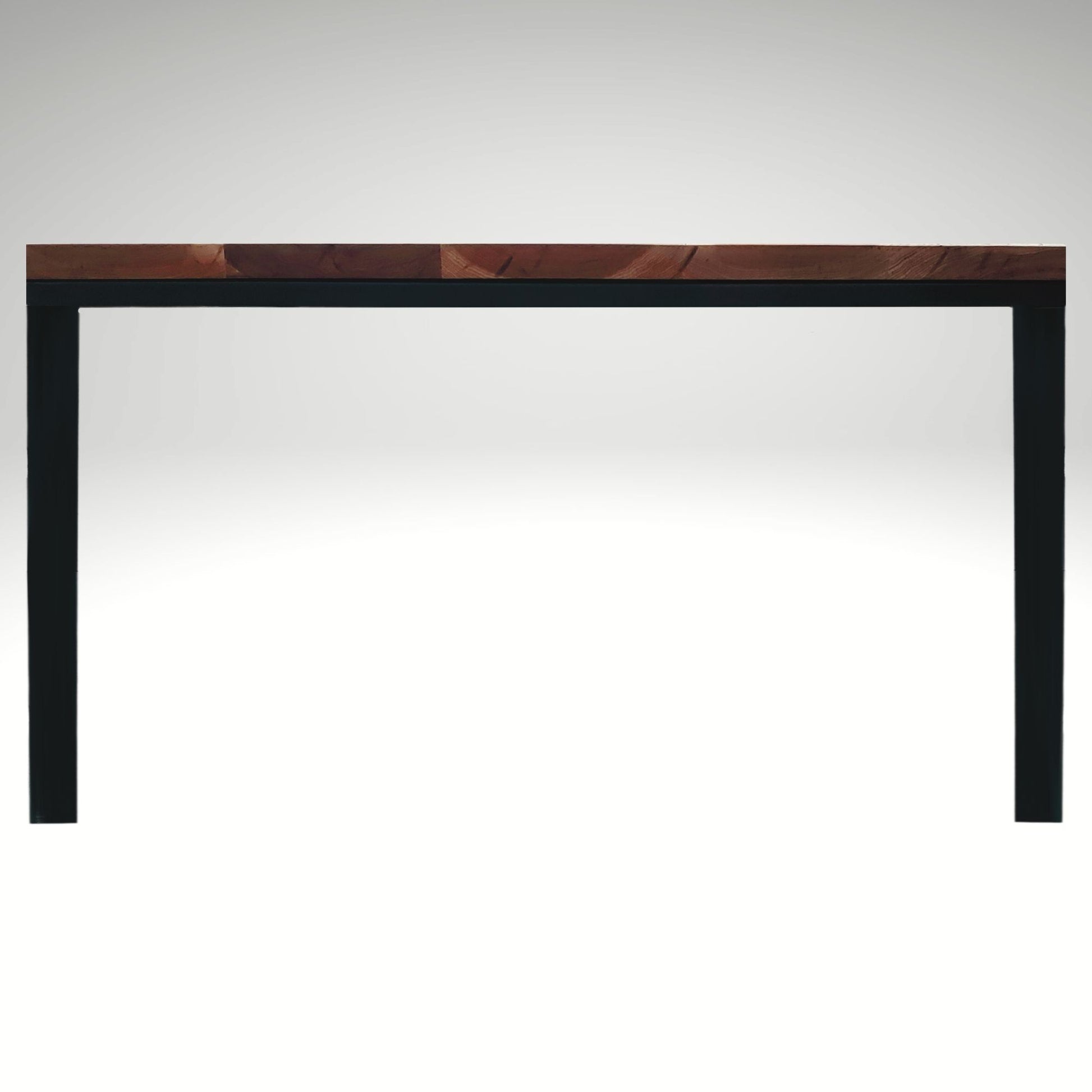 Straight powder-coated metal base designed for Modern Grain custom hardwood tables. Durable, fully welded, and made for modern spaces.
